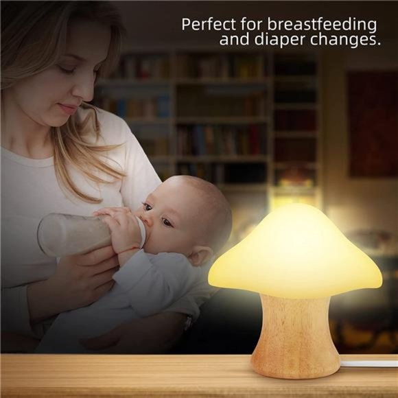 Light up Your Room Wooden Mushroom Lamp -16 Color Changing & Dimmable Mushroom - Picture 3 of 6